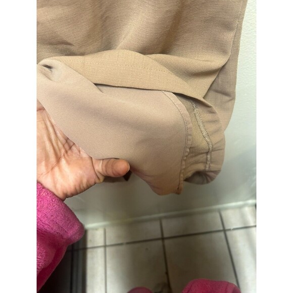 Lulus Shift and Shout Nude Color Shift Dress, Small Lined short sleeve zip back - Picture 5 of 8